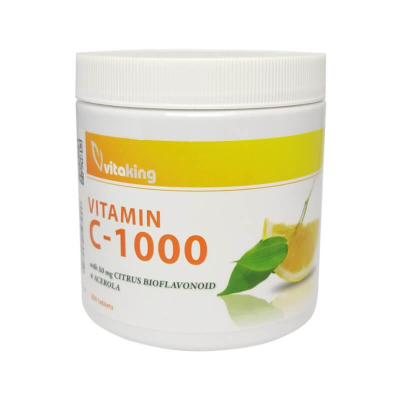 Vitaking C-Vitamin 1000mg bioflavonoid, acerola, csipkebogyó 200db